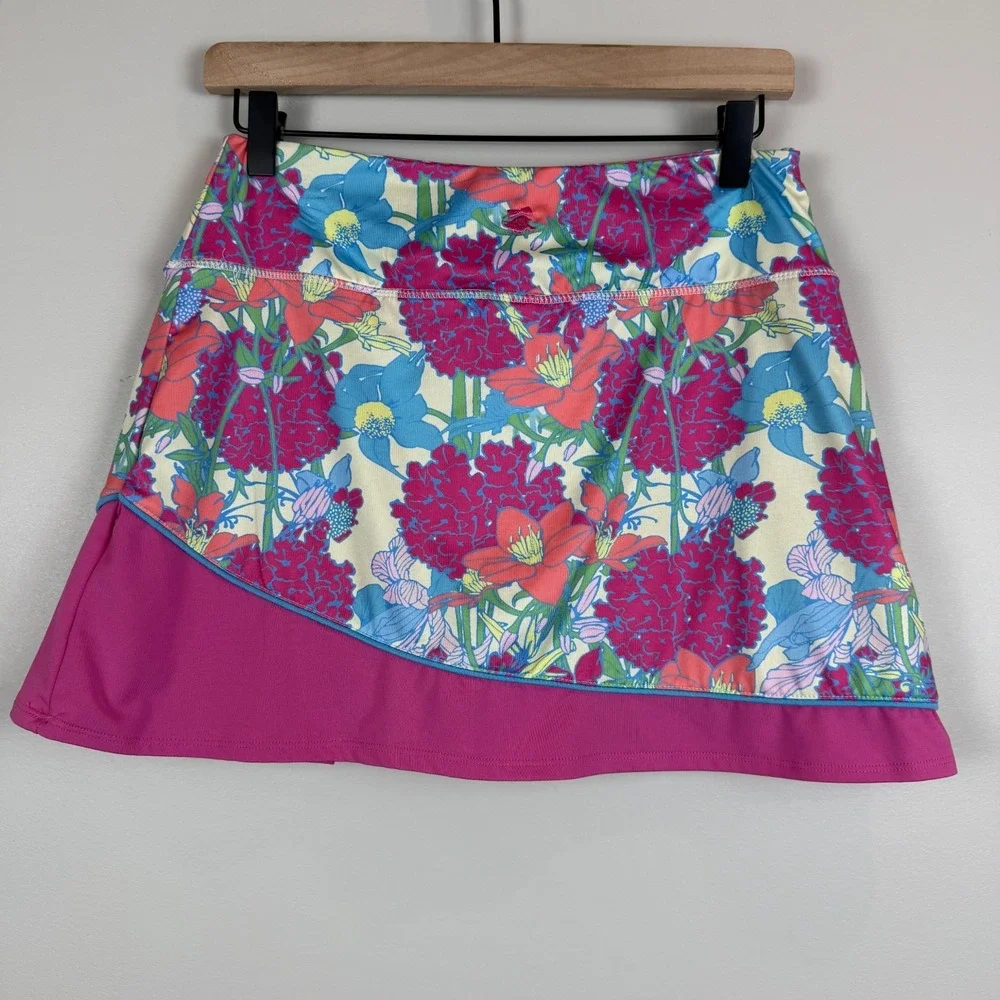 Birdies And Bows Athletic Skort Women S Multi Floral Performance Pickleball Golf